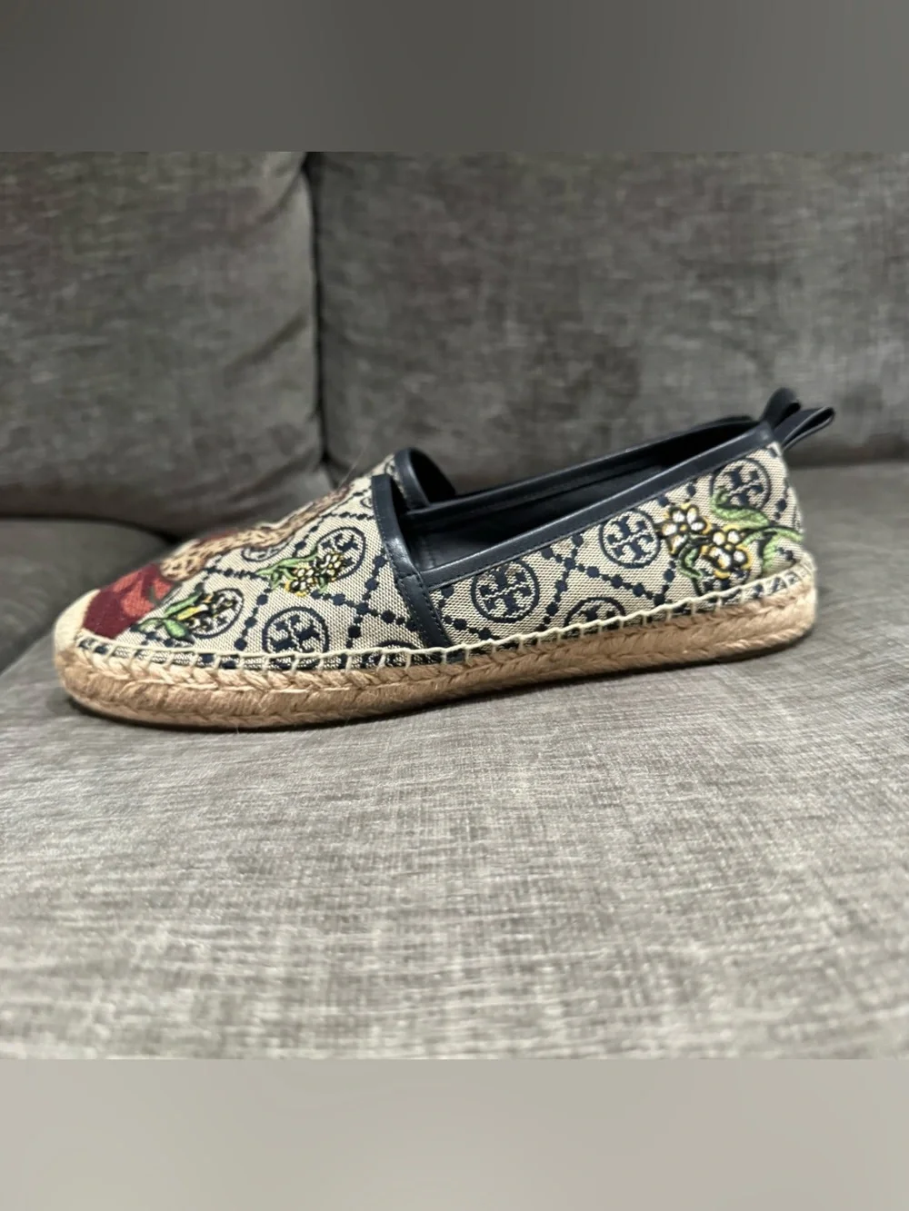 Tory Burch Cheetah Needlepoint Platform Espadrille